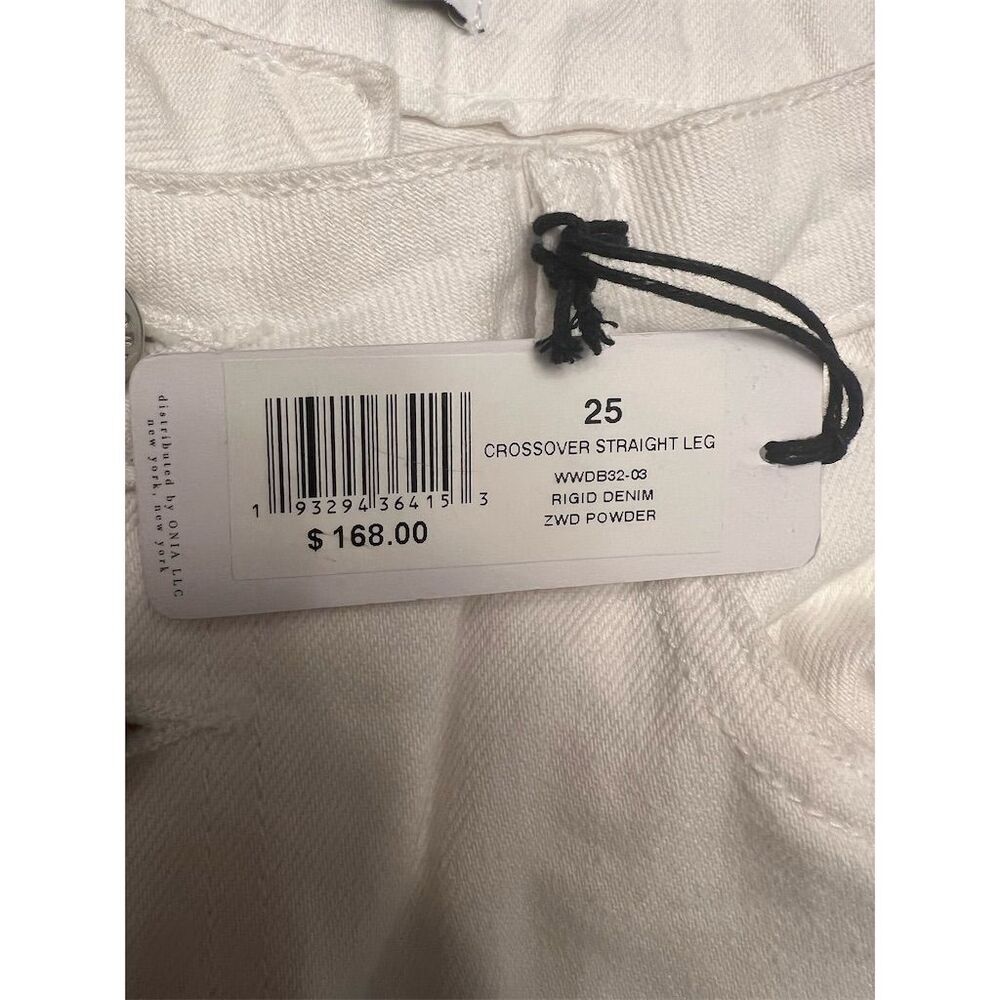 NWT Revolve WeWoreWhat Women's Crossover Straight Leg White Jeans Size 25 - Picture 7 of 9
